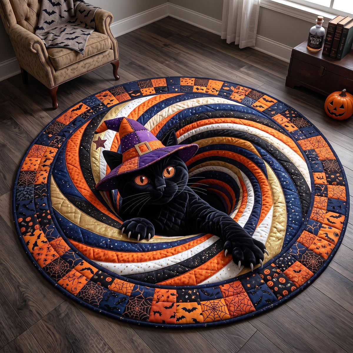 Design 20792 Round Mat Rug - Nature Design | Serene Home Decor (Design 1) - washable non-slip printed rug