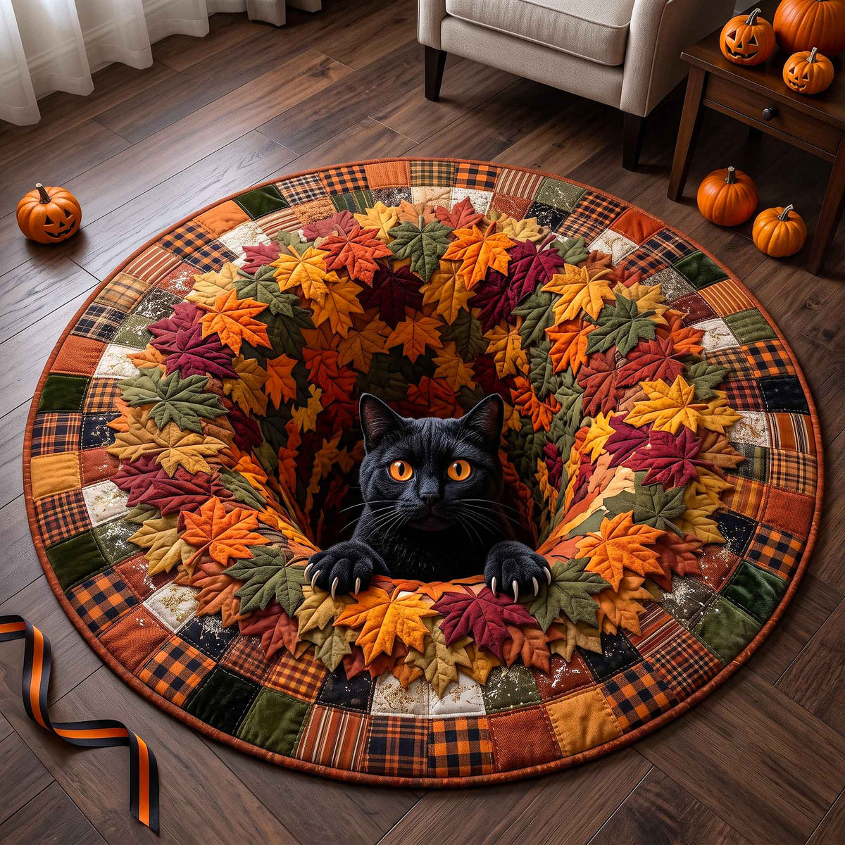 Design 20793 Round Mat Rug - Nature Design | Serene Home Decor (Design 1) - washable non-slip printed rug