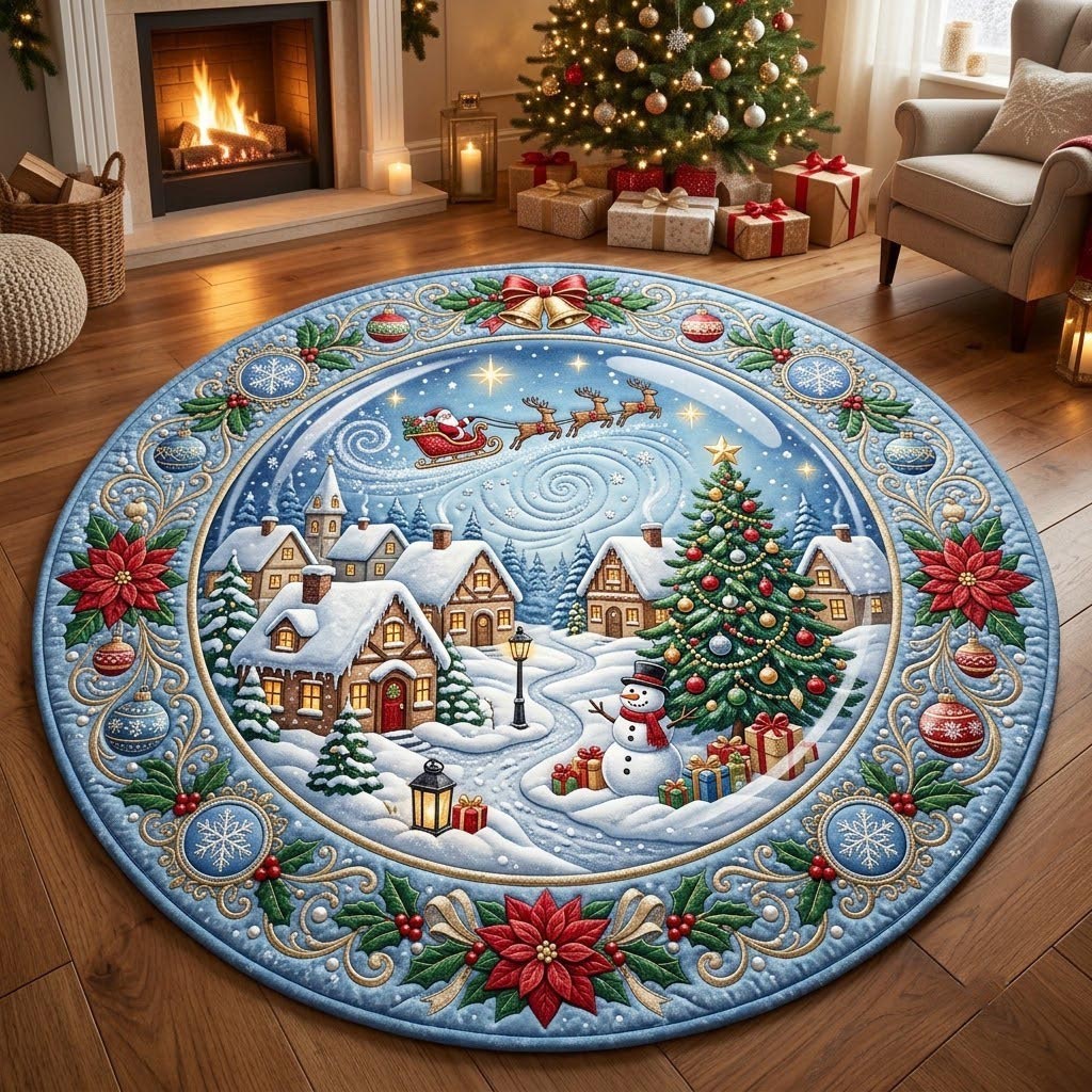 Design 2152 Round Mat Rug - Nature Design | Serene Home Decor (Design 1) - washable non-slip printed rug
