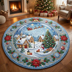 Design 2152 Round Mat Rug - Nature Design | Serene Home Decor (Design 1) - washable non-slip printed rug