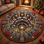 Design 2154 Round Mat Rug - Nature Design | Serene Home Decor (Design 1) - washable non-slip printed rug