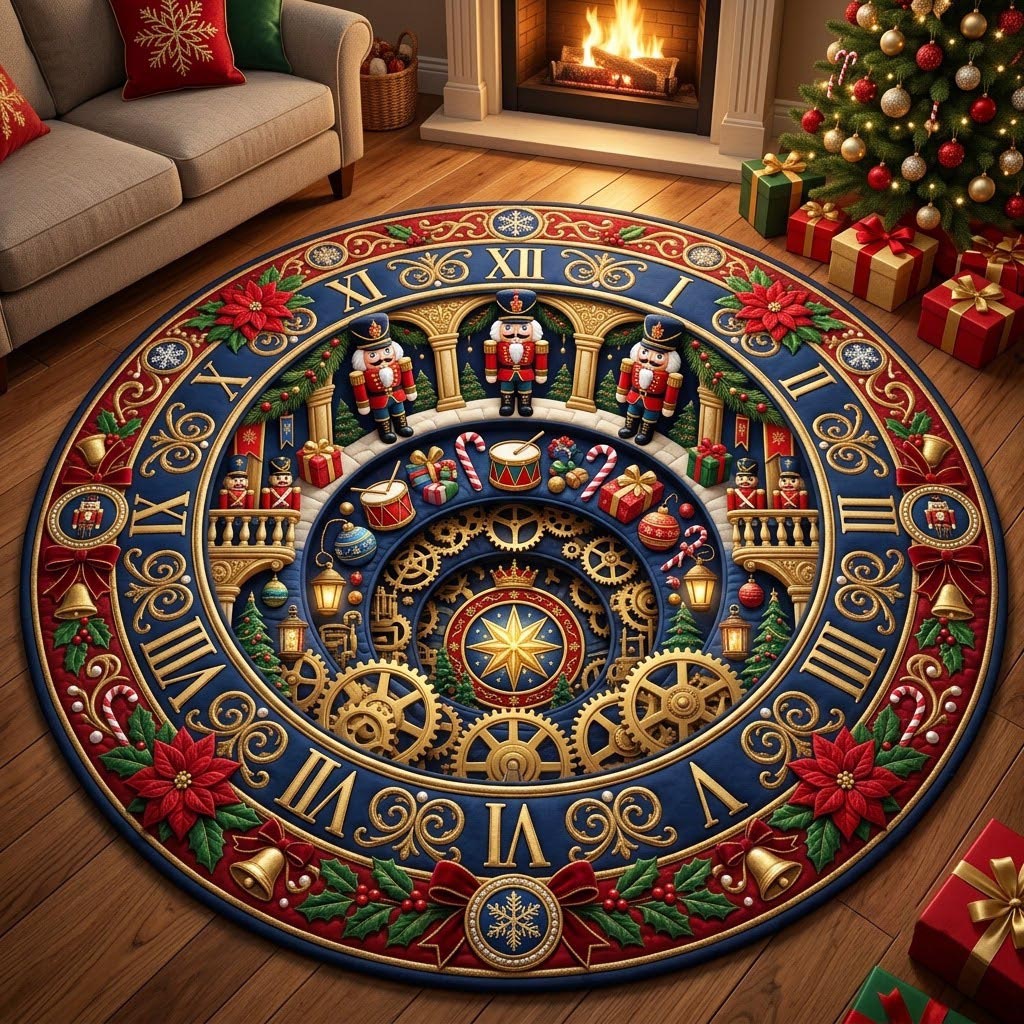 Design 2154 Round Mat Rug - Nature Design | Serene Home Decor (Design 1) - washable non-slip printed rug