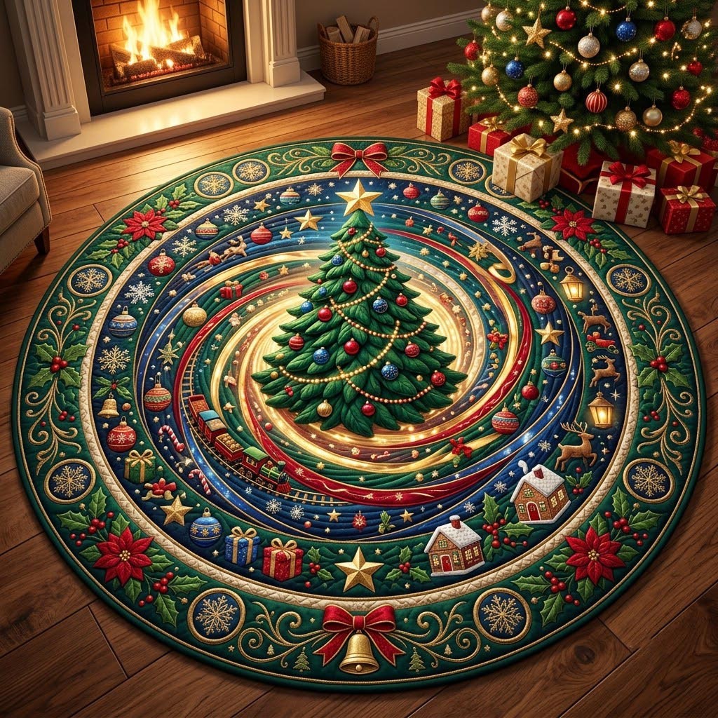Design 2156 Round Mat Rug - Nature Design | Serene Home Decor (Design 1) - washable non-slip printed rug