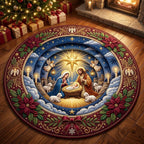 Design 2157 Round Mat Rug - Nature Design | Serene Home Decor (Design 1) - washable non-slip printed rug