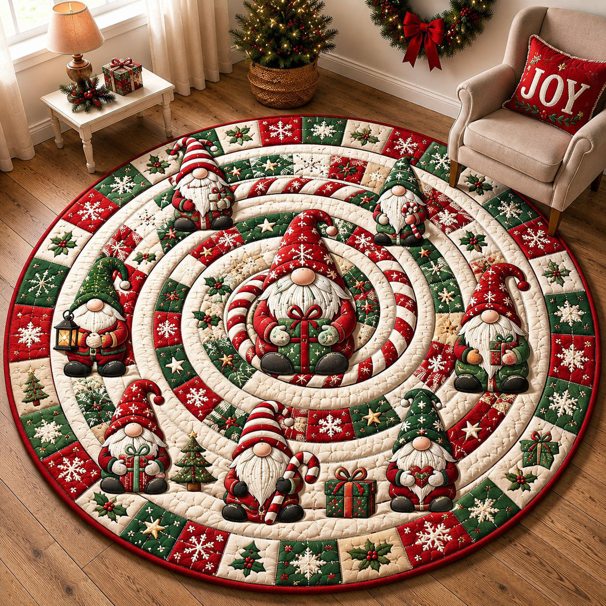 Design 2345 Round Mat Rug - Nature Design | Serene Home Decor (Design 1) - washable non-slip printed rug