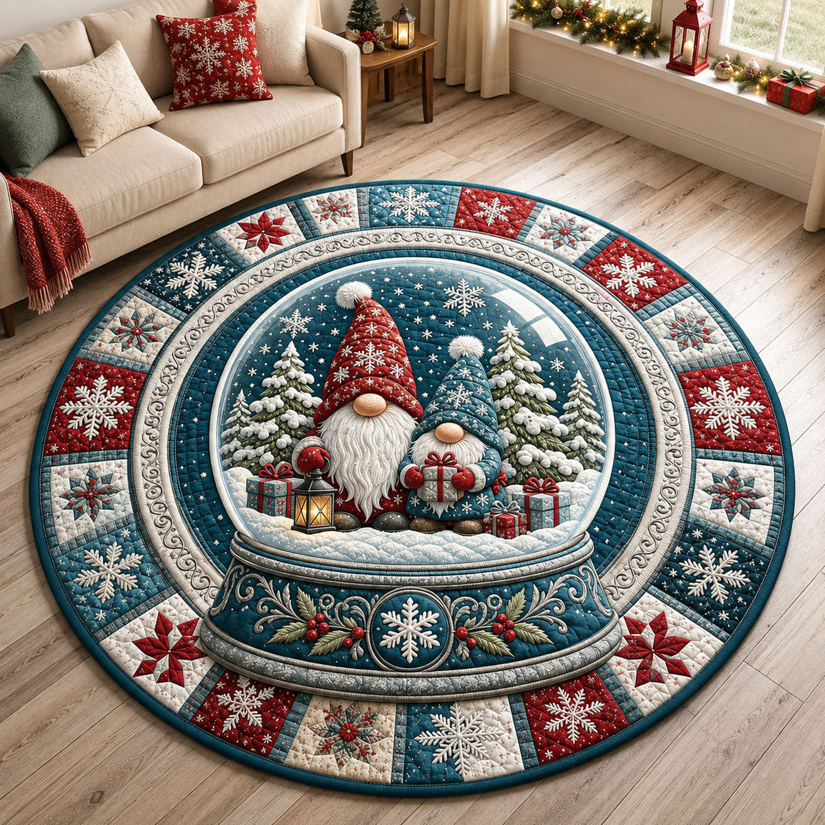 Design 2346 Round Mat Rug - Nature Design | Serene Home Decor (Design 1) - washable non-slip printed rug