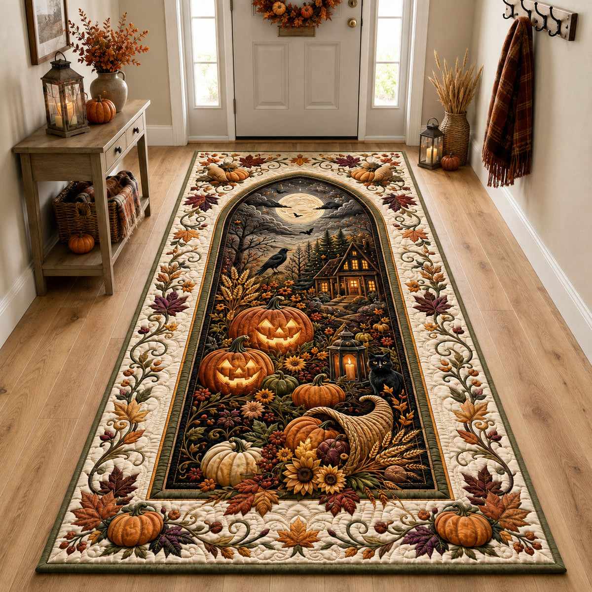 Design 2455 Runner Rug - Nature Design | Serene Runner Rug (Design 1) - washable non-slip printed rug