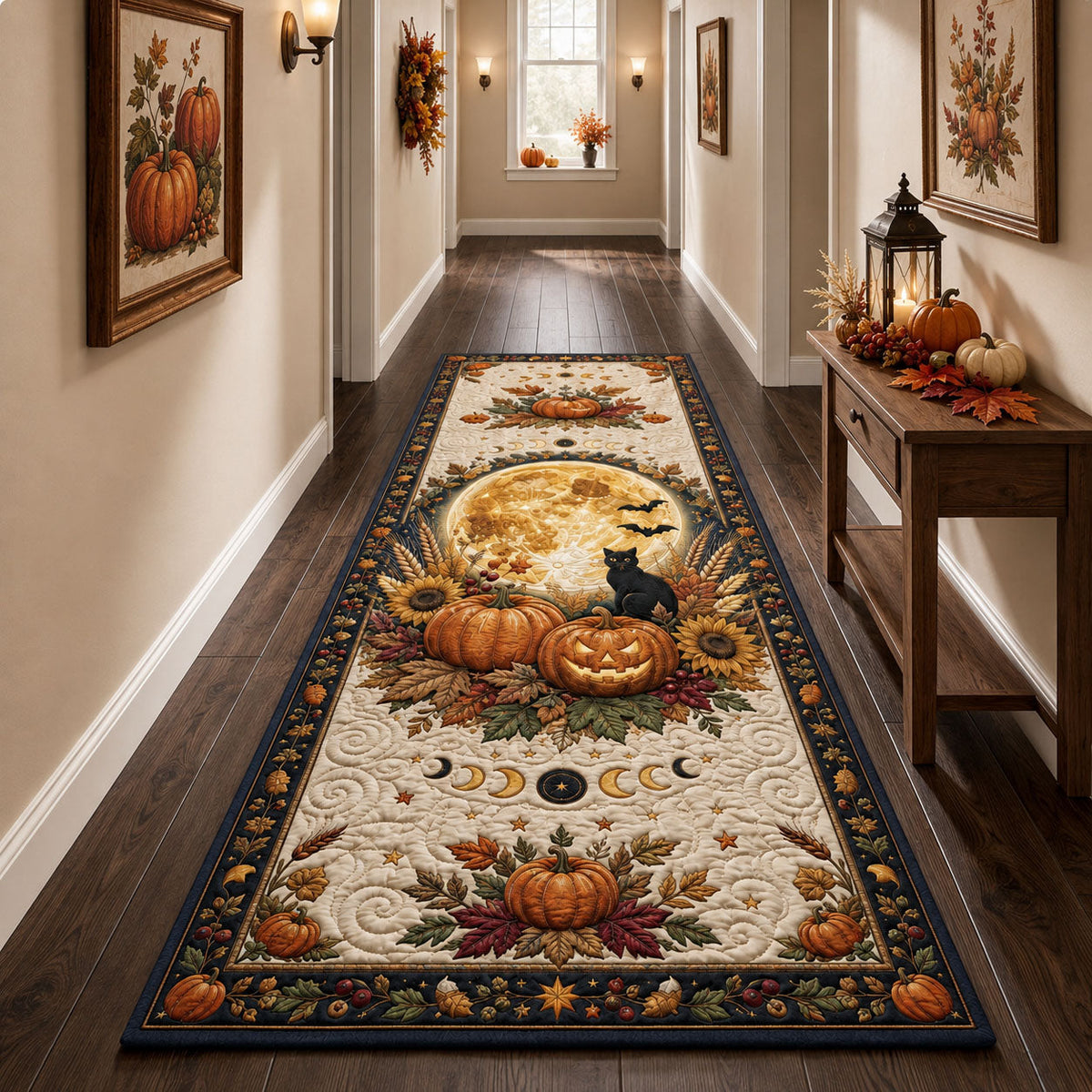 Design 2456 Runner Rug - Nature Design | Serene Runner Rug (Design 1) - washable non-slip printed rug