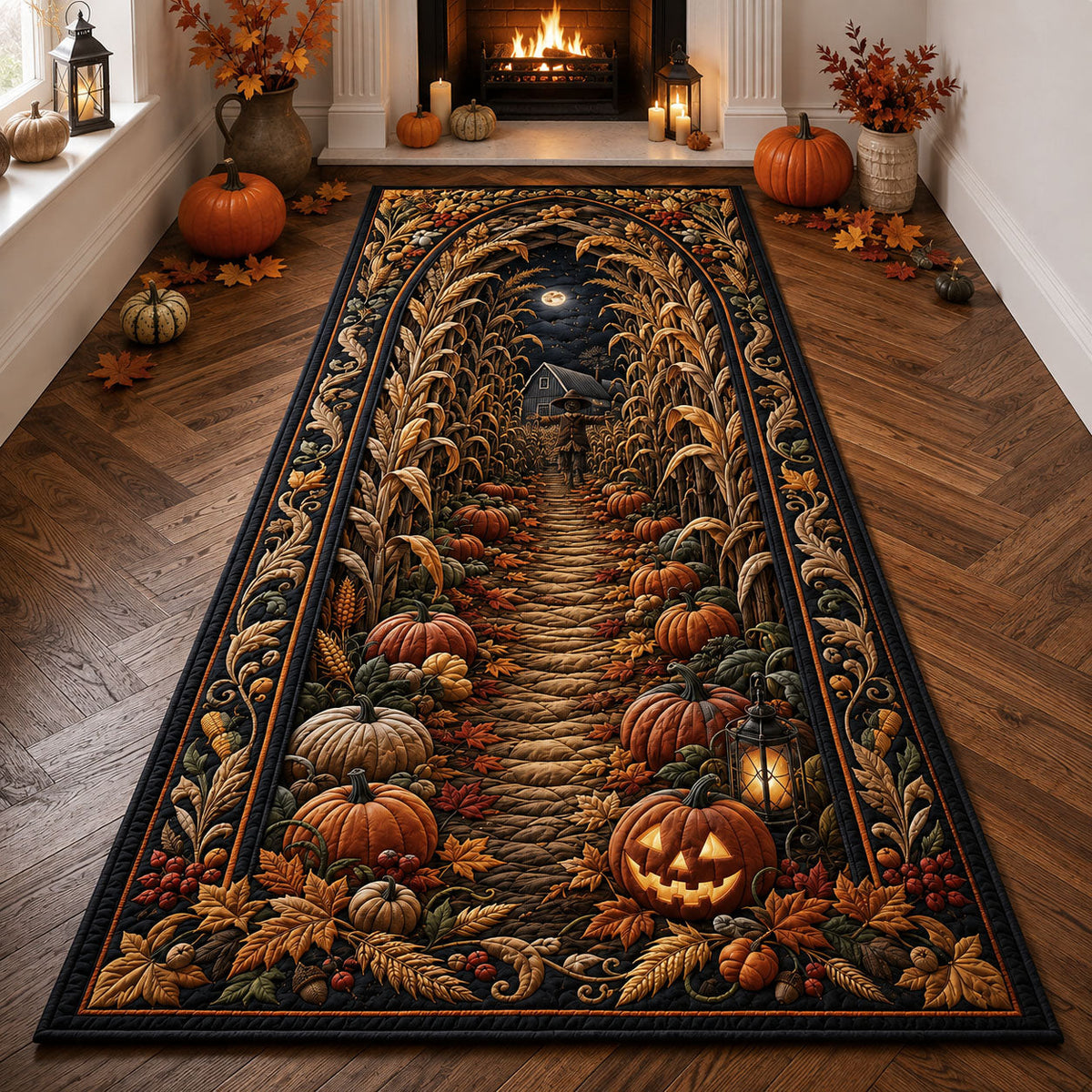 Design 2457 Runner Rug - Nature Design | Serene Runner Rug (Design 1) - washable non-slip printed rug