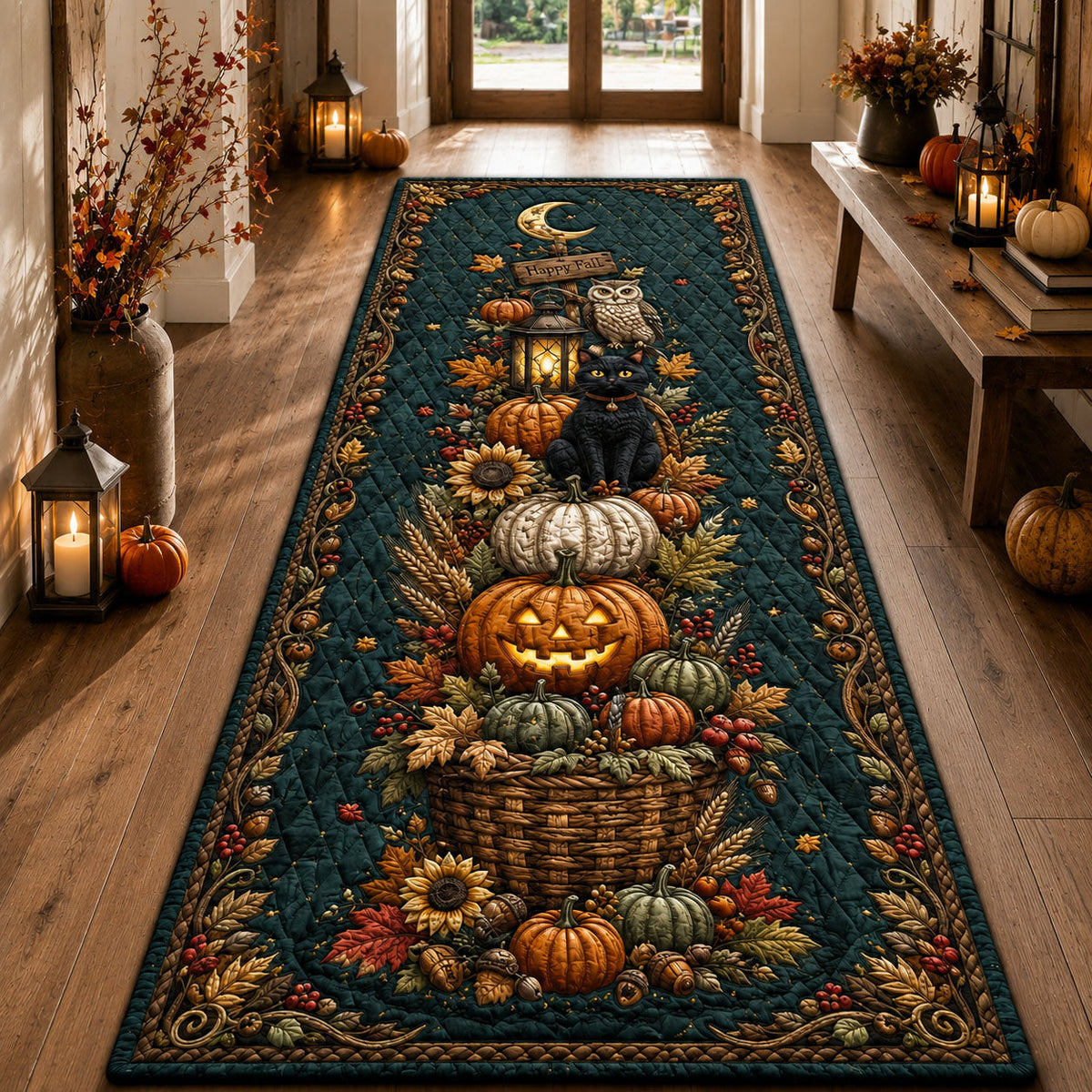 Design 2458 Runner Rug - Nature Design | Serene Runner Rug (Design 1) - washable non-slip printed rug