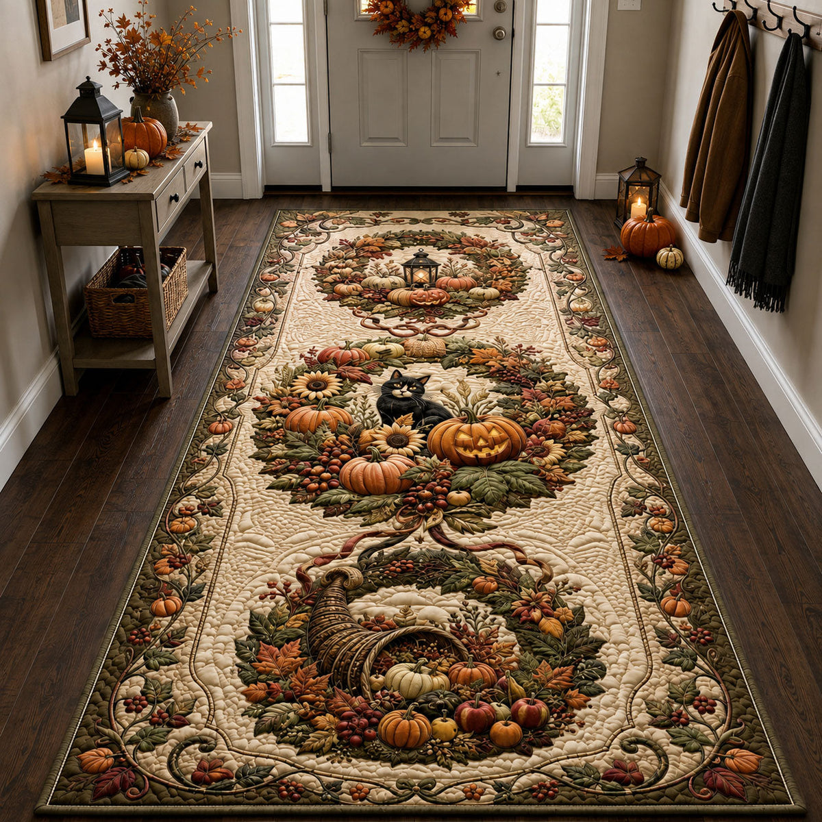 Design 2459 Runner Rug - Nature Design | Serene Runner Rug (Design 1) - washable non-slip printed rug