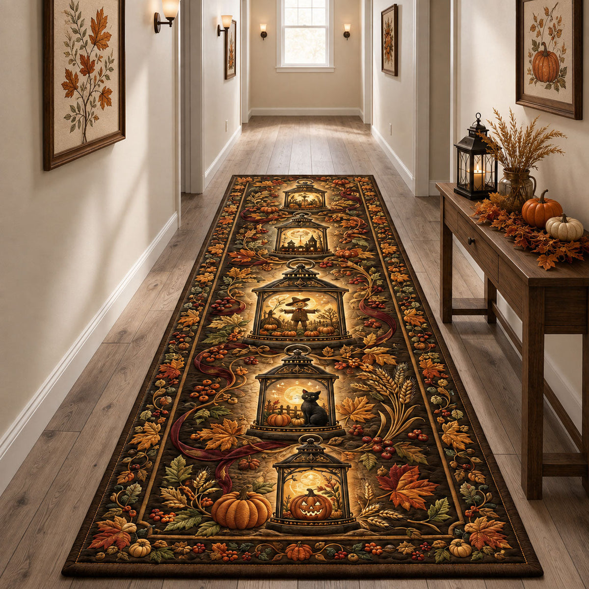 Design 2460 Runner Rug - Nature Design | Serene Runner Rug (Design 1) - washable non-slip printed rug