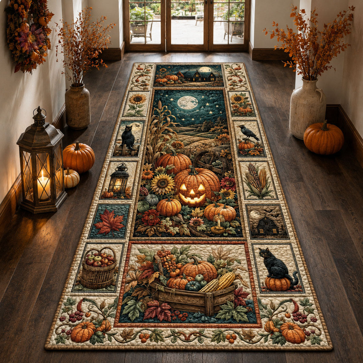 Design 2461 Runner Rug - Nature Design | Serene Runner Rug (Design 1) - washable non-slip printed rug