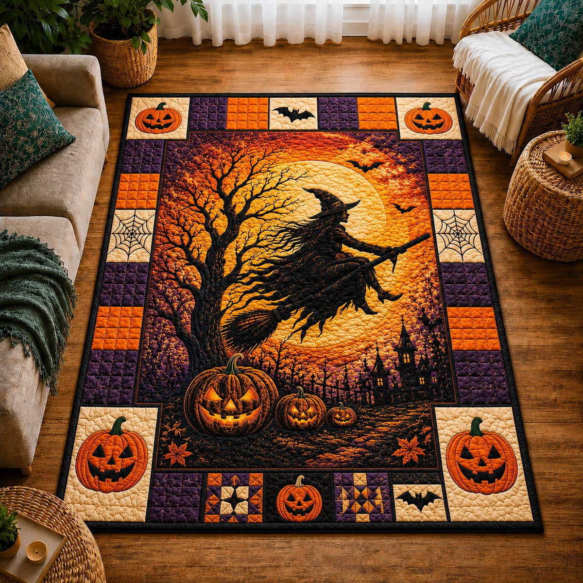 Design 32 area rug in a living room