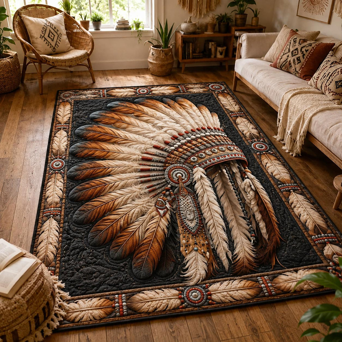 Design 43 area rug in a living room