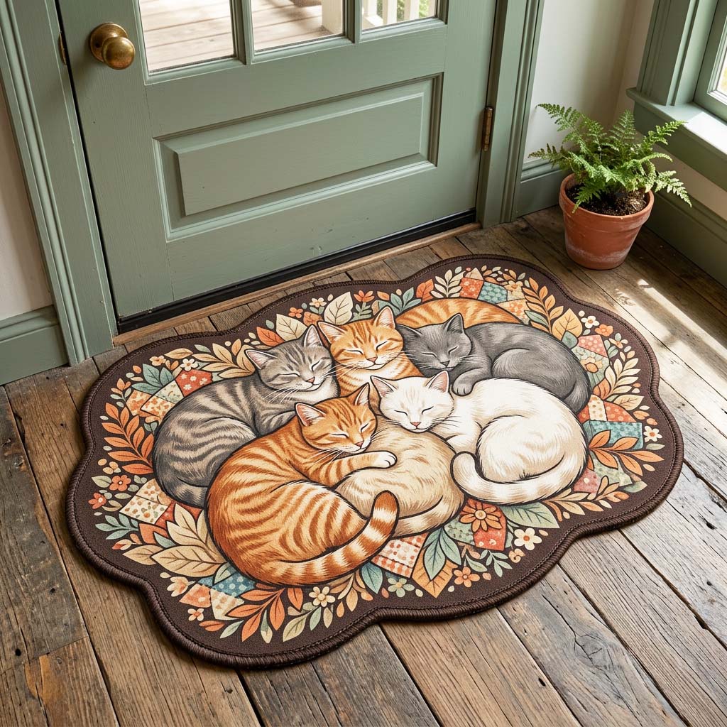 Design 4655 Custom Shape Area Rug - Nature Design | Die-Cut Non-Slip Rug - washable non-slip printed rug