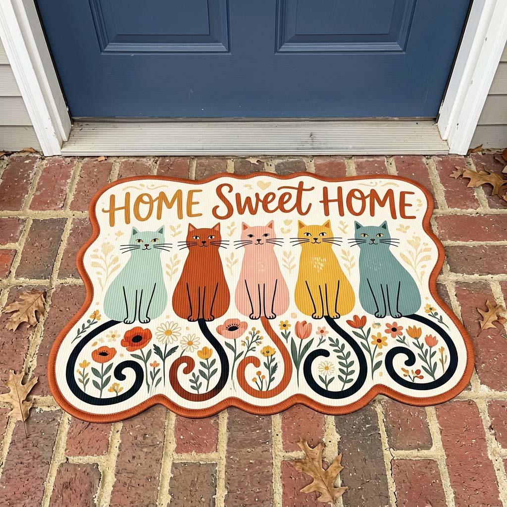 Design 4656 Custom Shape Area Rug - Nature Design | Die-Cut Non-Slip Rug - washable non-slip printed rug