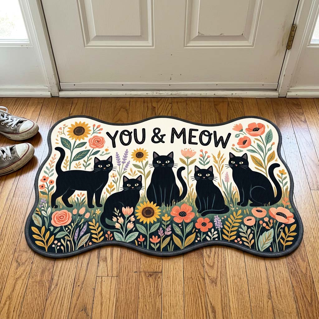Design 4658 Custom Shape Area Rug - Nature Design | Die-Cut Non-Slip Rug - washable non-slip printed rug