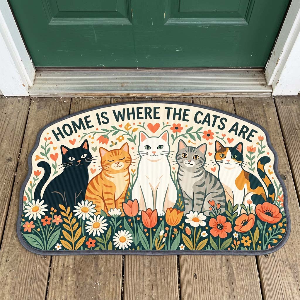 Design 4661 Custom Shape Area Rug - Nature Design | Die-Cut Non-Slip Rug - washable non-slip printed rug