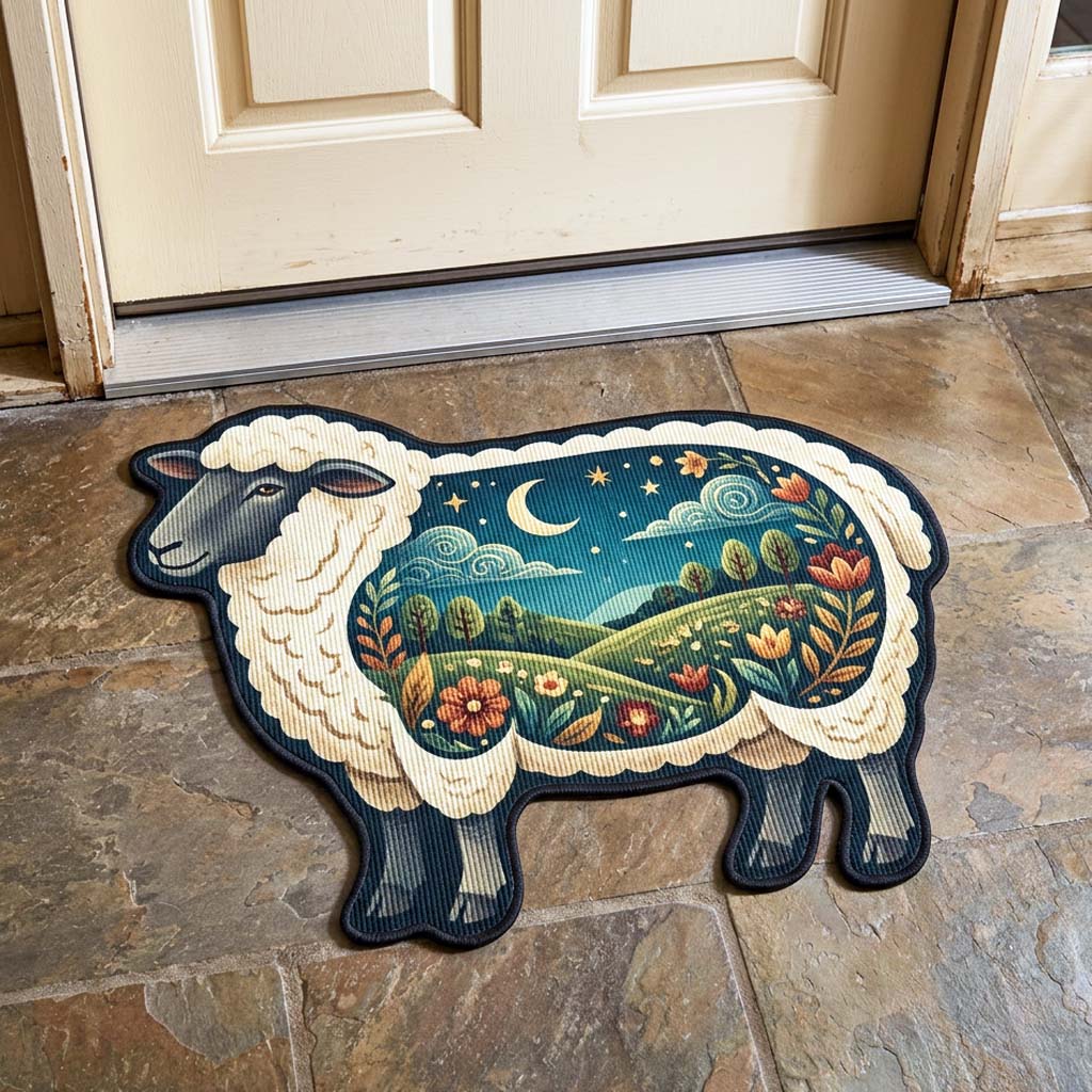 Design 4662 Custom Shape Area Rug - Nature Design | Die-Cut Non-Slip Rug - washable non-slip printed rug