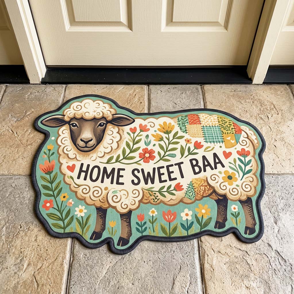 Design 4668 Custom Shape Area Rug - Nature Design | Die-Cut Non-Slip Rug - washable non-slip printed rug