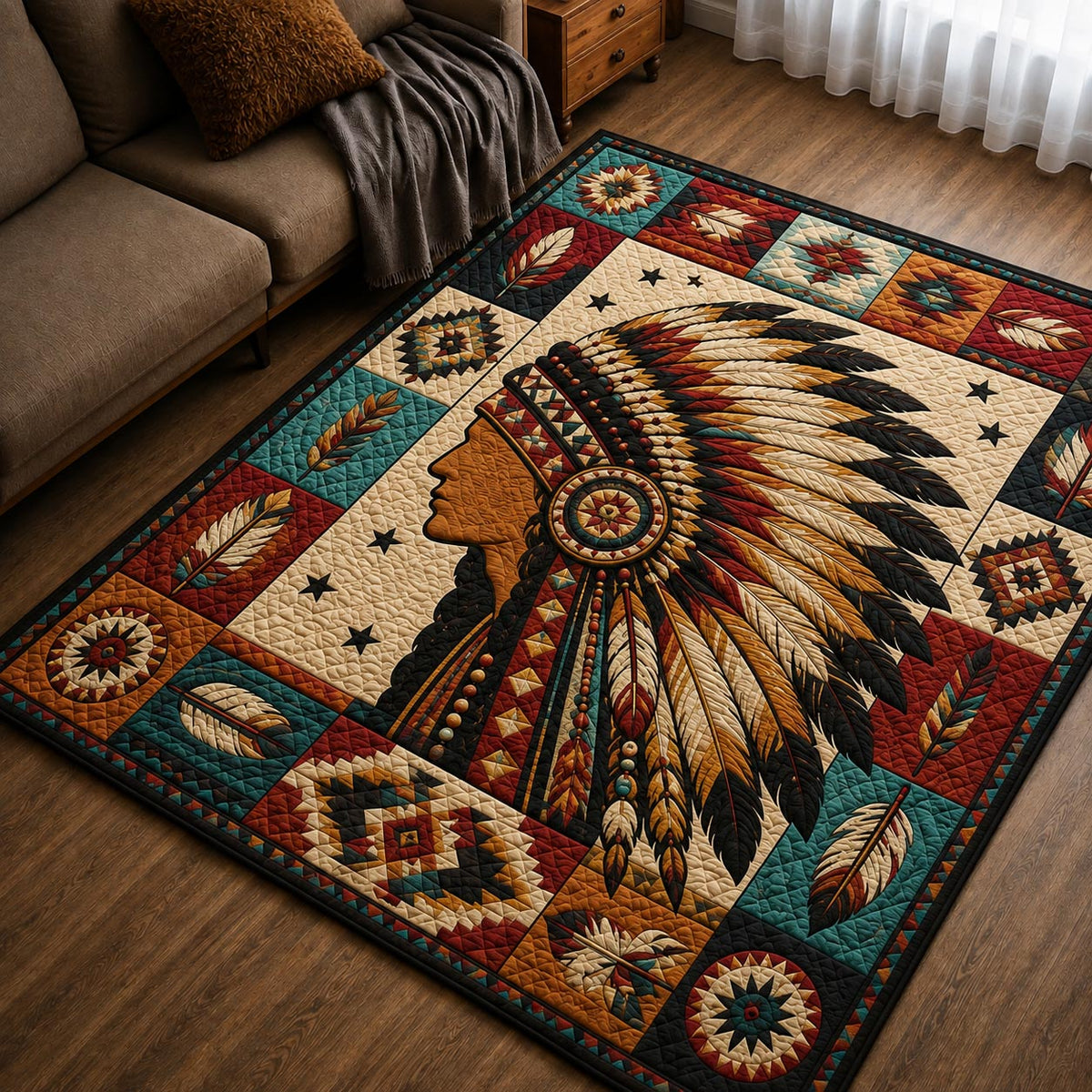 Design 46 area rug in a living room