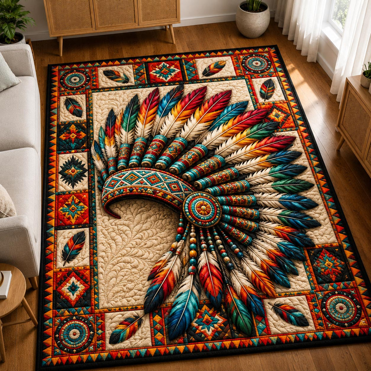 Design 48 area rug in a living room