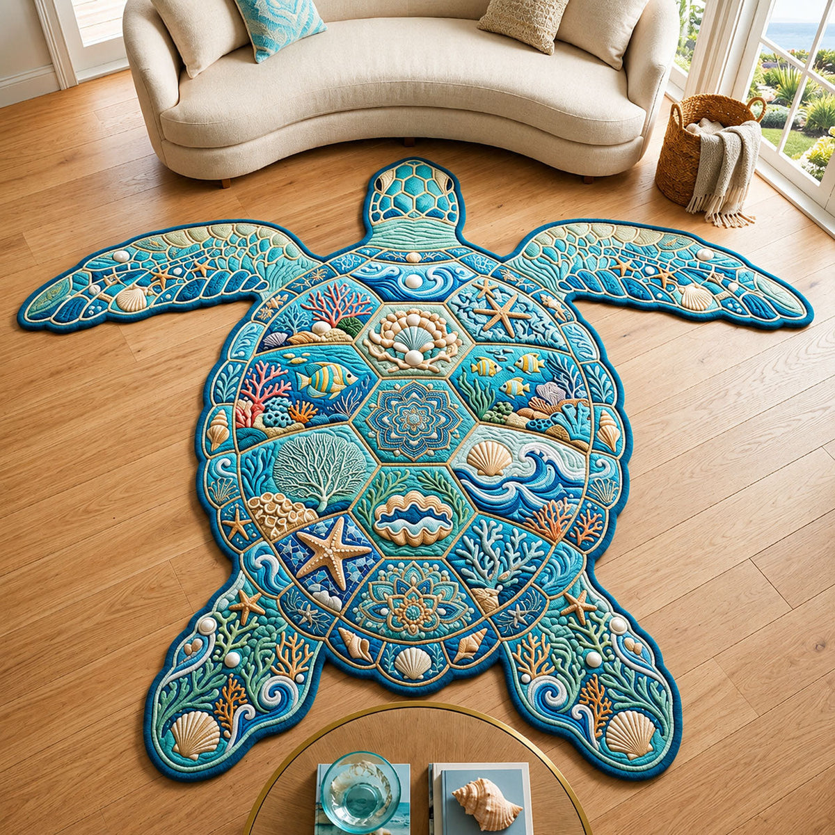 Design 865 Custom Shape Area Rug - Nature Design | Die-Cut Non-Slip Rug - washable non-slip printed rug