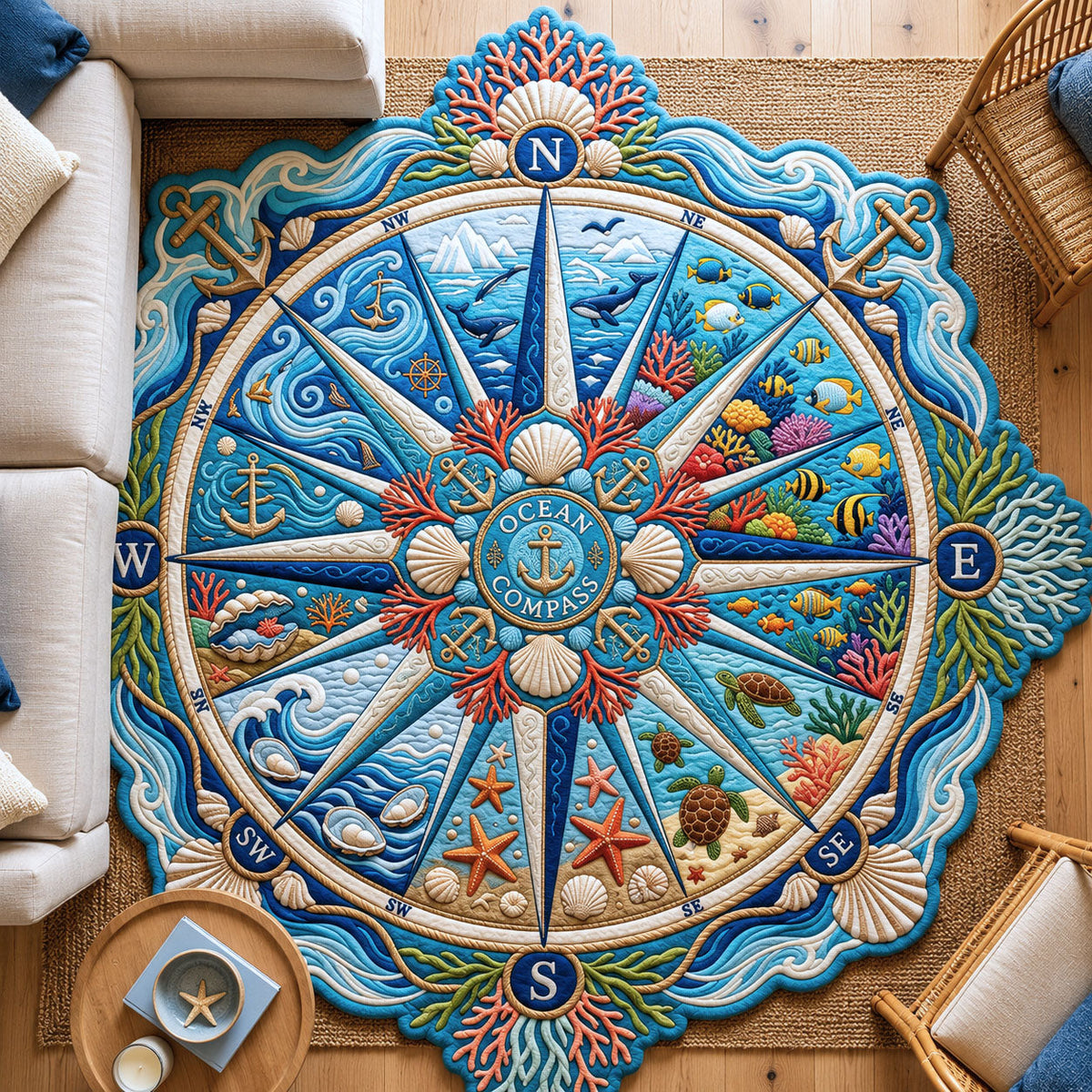 Design 866 Custom Shape Area Rug - Nature Design | Die-Cut Non-Slip Rug - washable non-slip printed rug