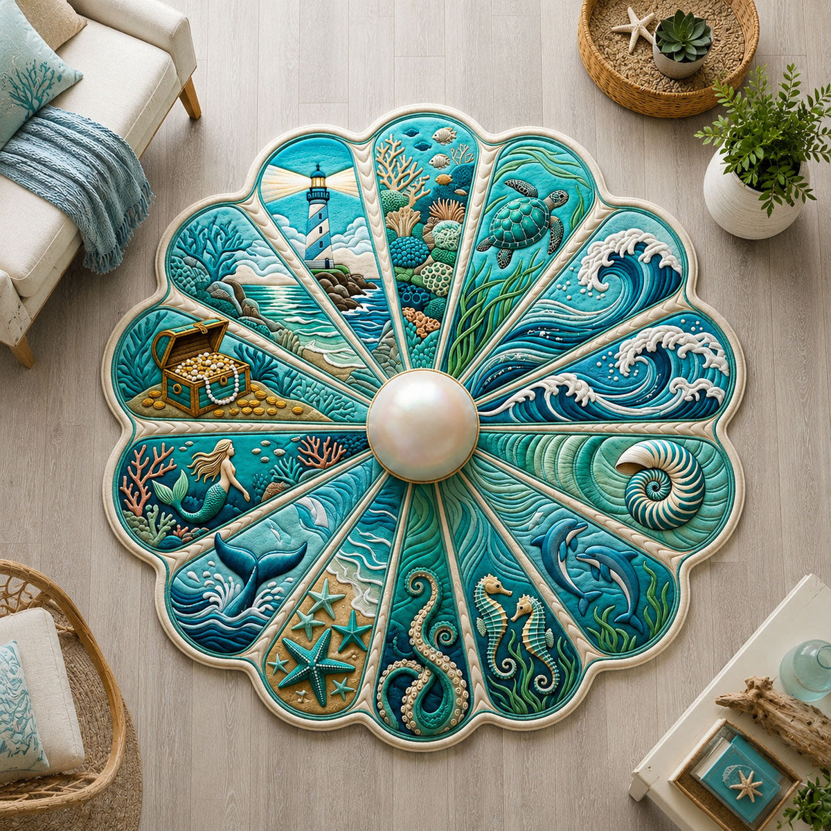 Design 873 Custom Shape Area Rug - Nature Design | Die-Cut Non-Slip Rug - washable non-slip printed rug