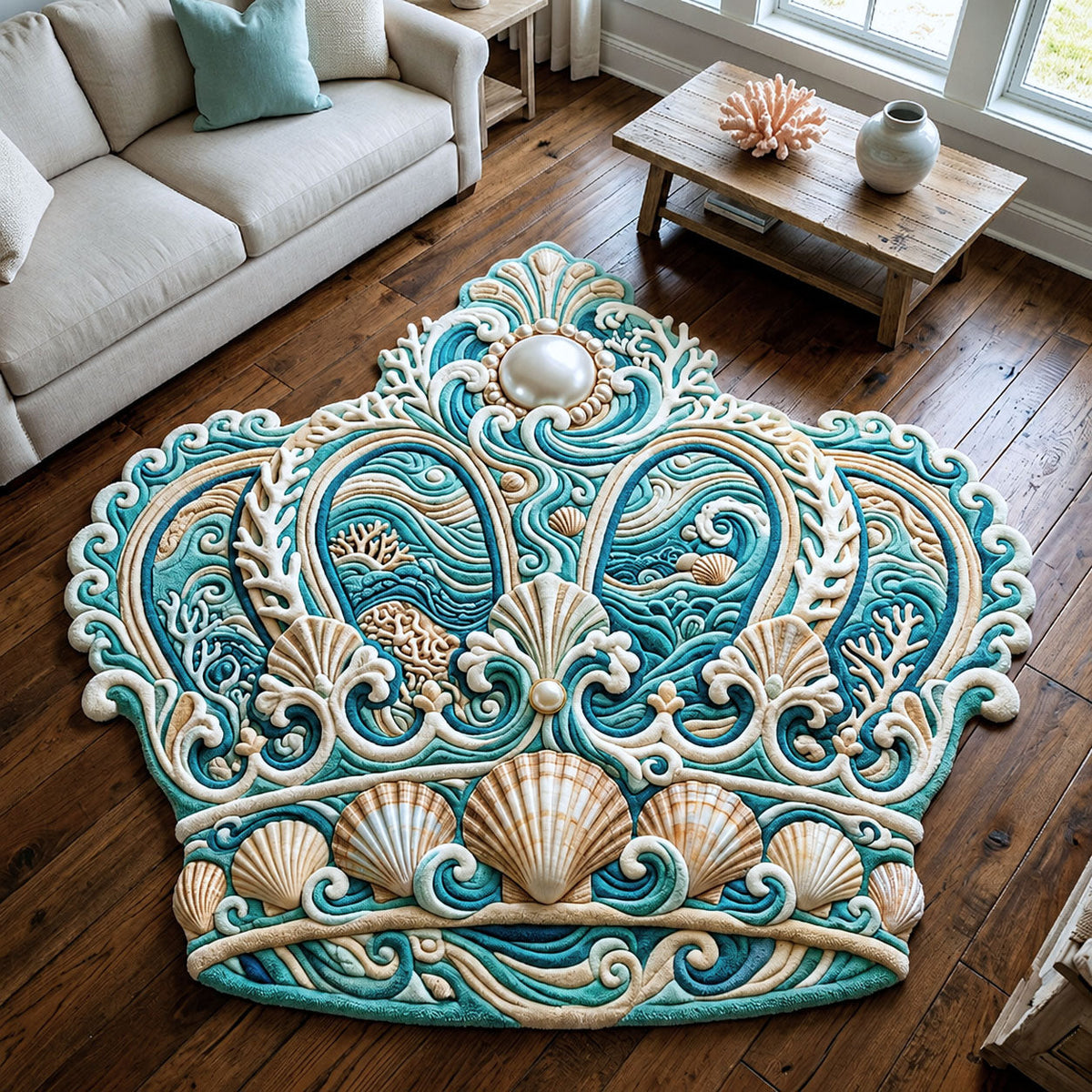 Design 874 Custom Shape Area Rug - Nature Design | Die-Cut Non-Slip Rug - washable non-slip printed rug