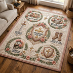 Design 974 area rug in a living room