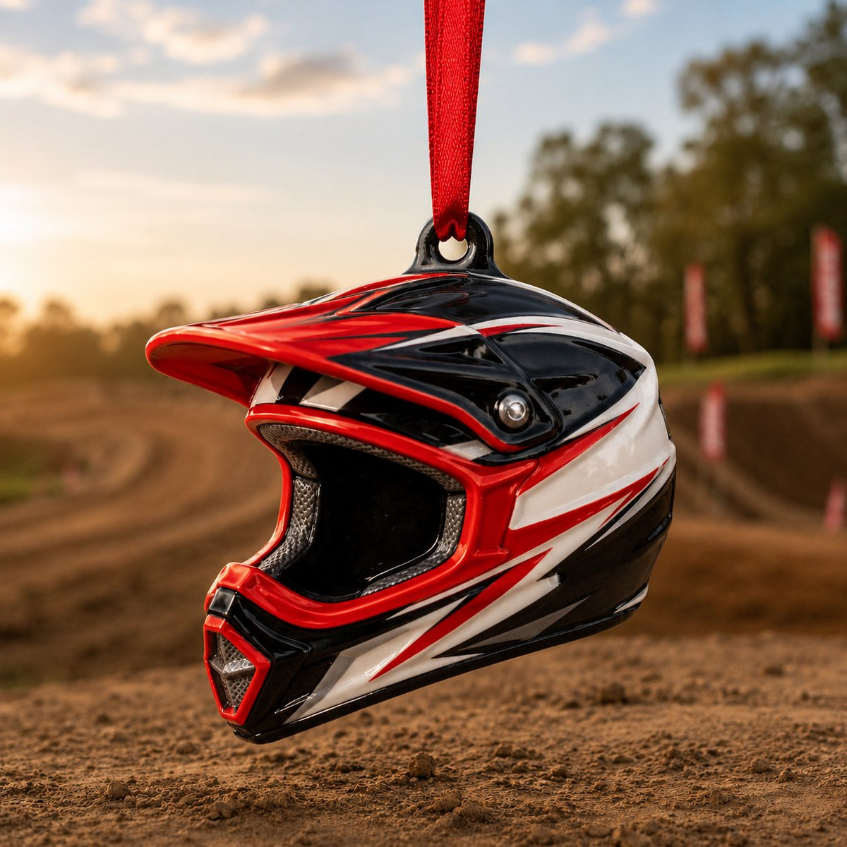 Dirt Bike Helmet Christmas Ornament