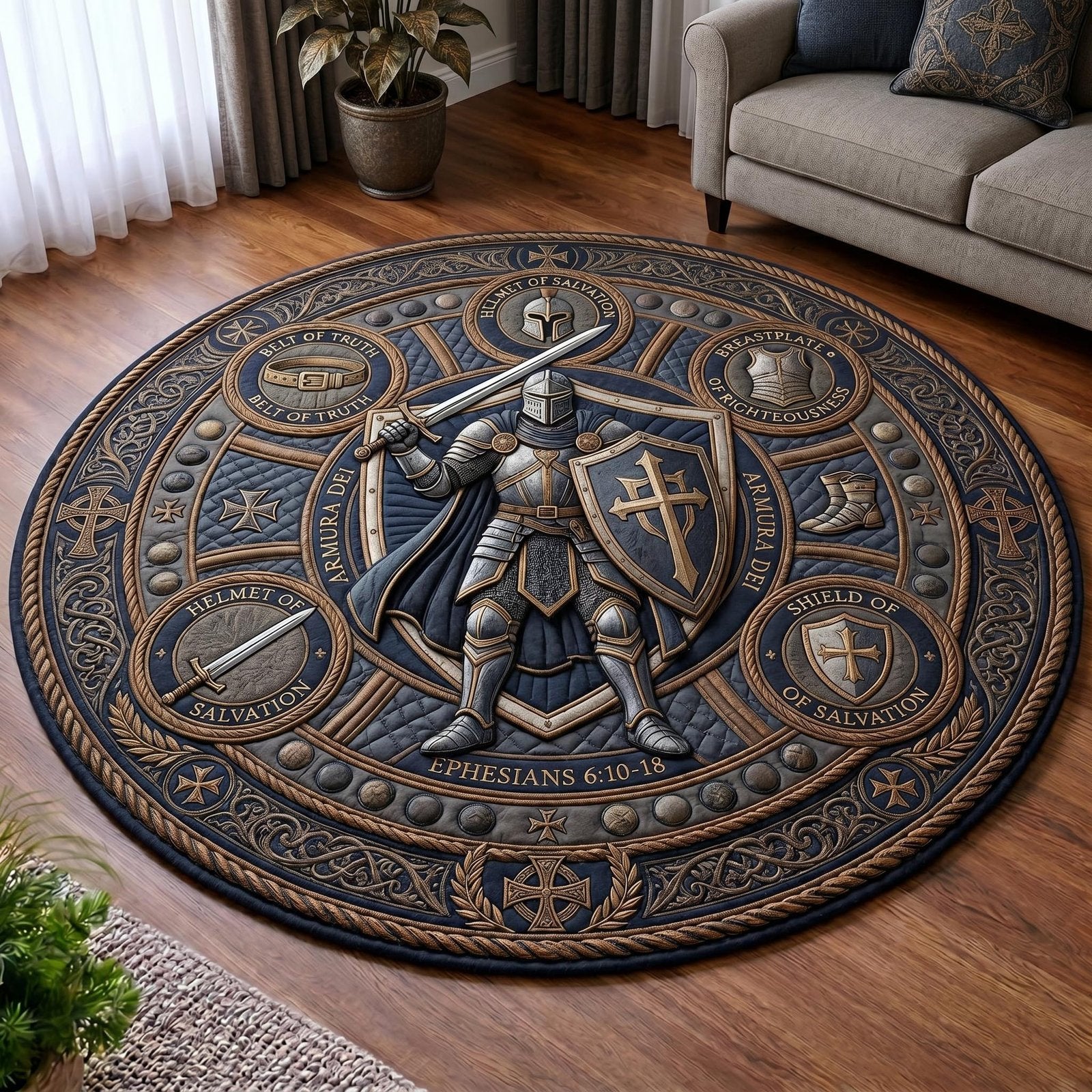 Divine Armor Round Mat Rug - Nature Design | Serene Home Decor