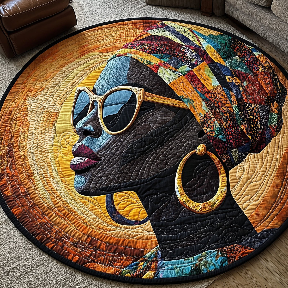Divine Roots Round Mat Rug - Nature Design | Serene Home Decor