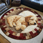 Doodle Nap Time Round Mat Rug - washable non-slip printed rug