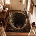 Doom Well area rug in a living room