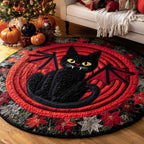 Dracucat Round Mat Rug - washable non-slip printed rug