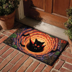 Dracula Black Cat Doormat - Cute Animal Design | Printed Welcome Doormat