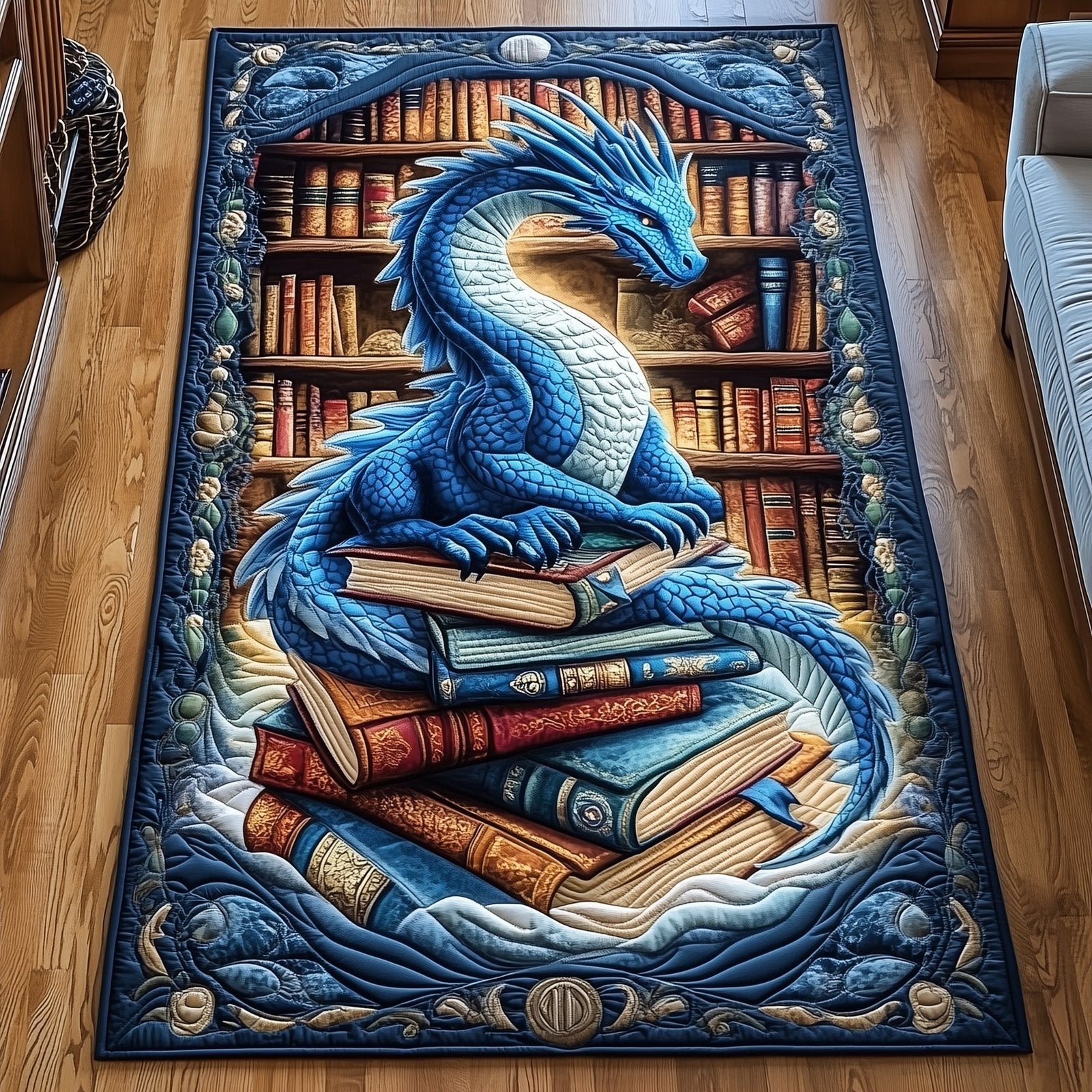 Dragon And Book Runner Rug - Nature Design | Serene Runner Rug
