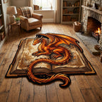 Dragon Archive Custom Shape Area Rug - Cute Animal Design | Die-Cut Non-Slip Rug - washable non-slip printed rug