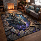 Dragon area rug in a living room