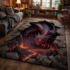 Dragon area rug in a living room