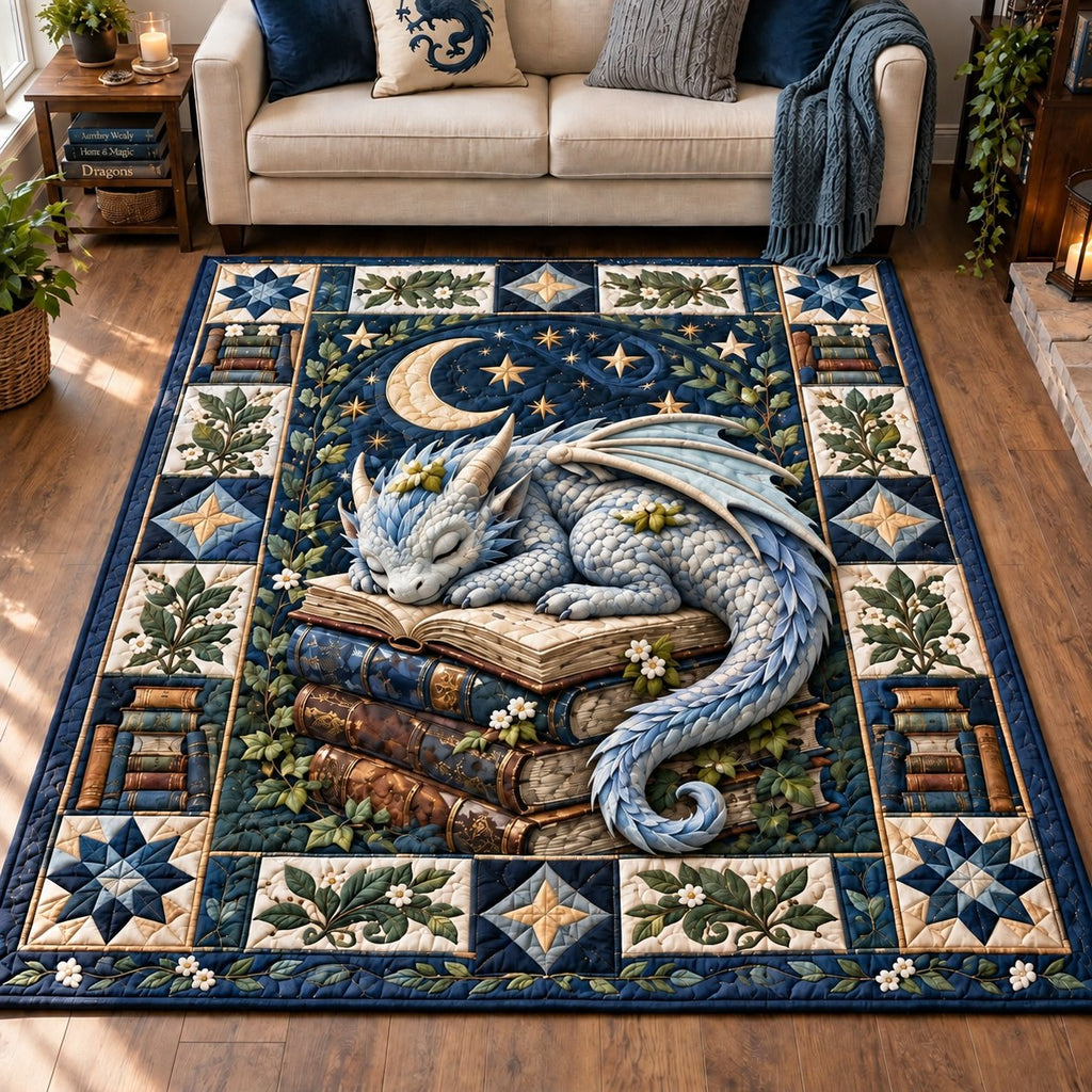 Dragon Book Legends area rug in a living room