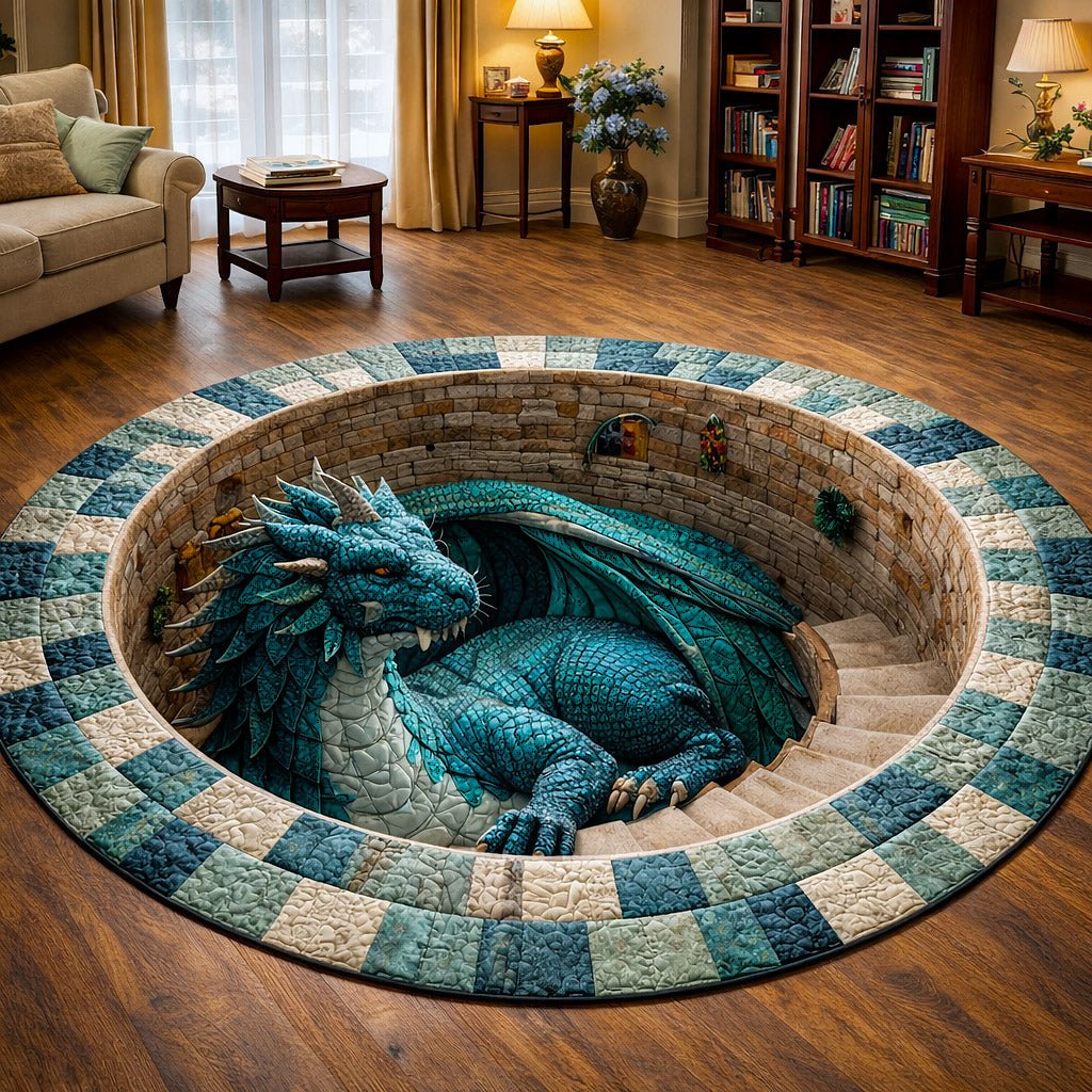 Dragon Charm Round Mat Rug - Nature Design | Serene Home Decor
