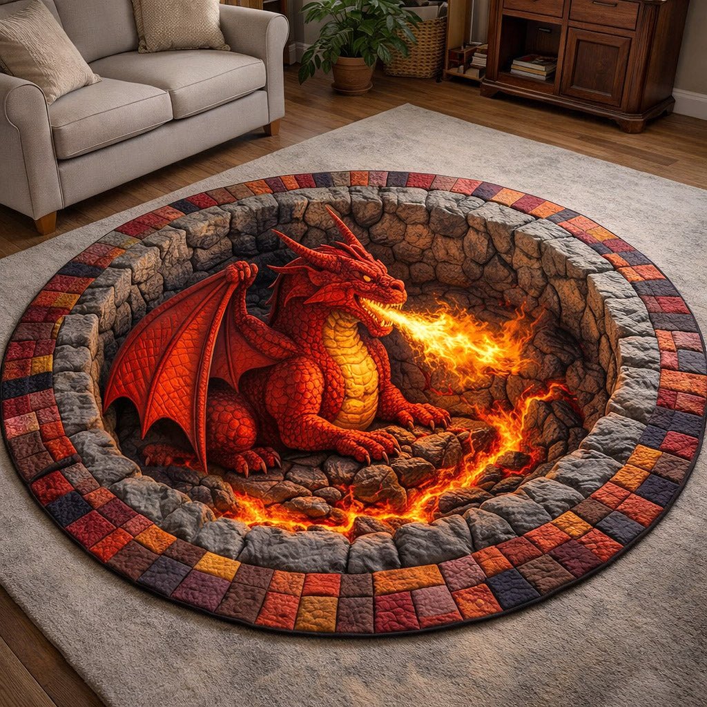 Dragon Charm Round Mat Rug - Nature Design | Serene Home Decor