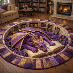Dragon Charm Round Mat Rug - washable non-slip printed rug