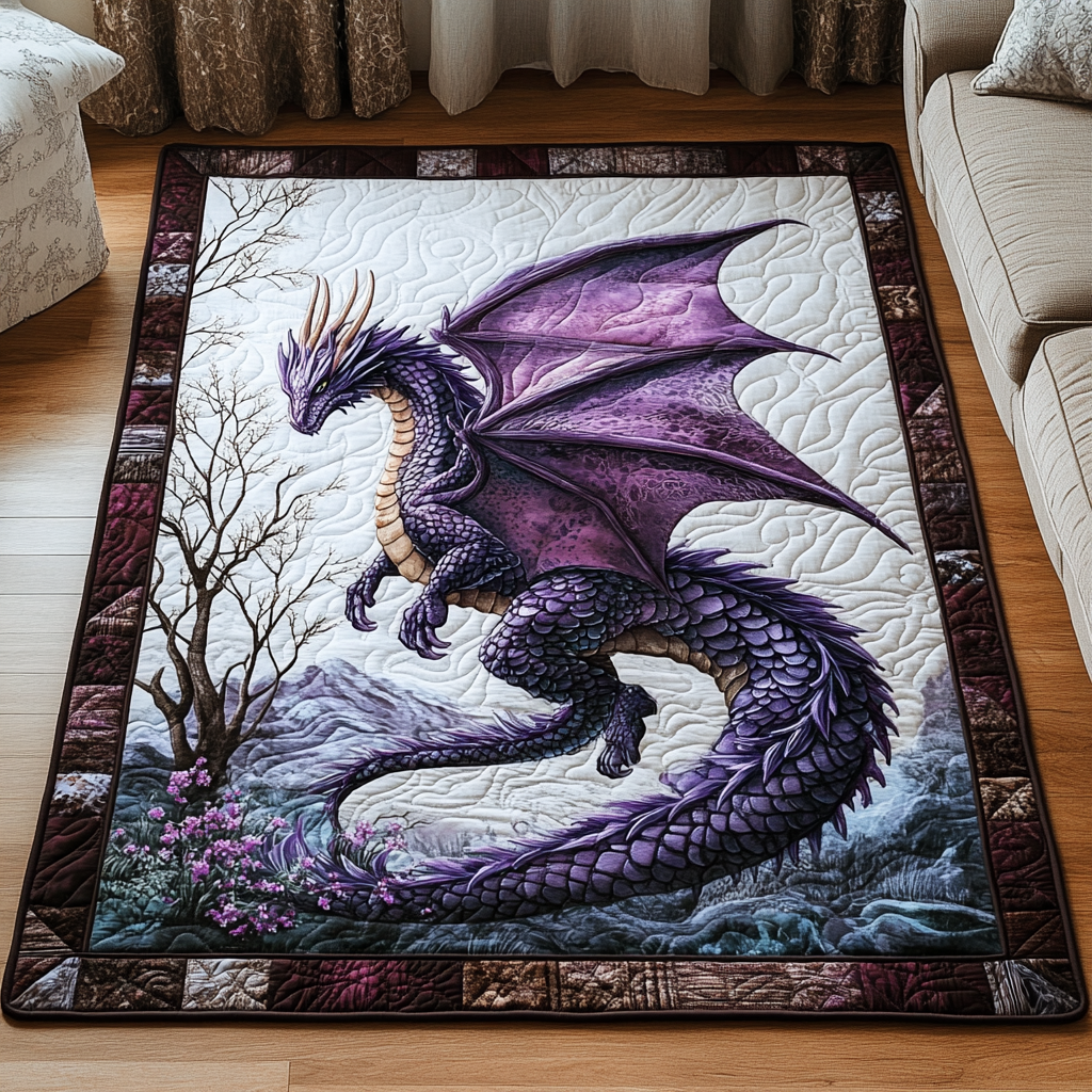 Dragon Crest area rug in a living room