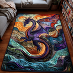 Dragon Crown area rug in a living room