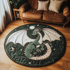 Dragon Essence Round Mat Rug - washable non-slip printed rug
